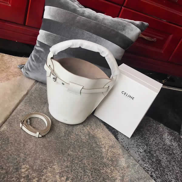 2019 New Celine White Nano Bigbag Bucket Crossbody Bag